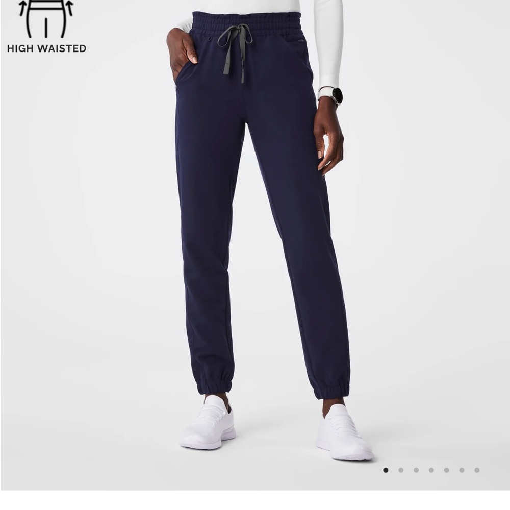 women's Navy Regina High Waisted Slim Jogger - Scrub Pant - M / Navy